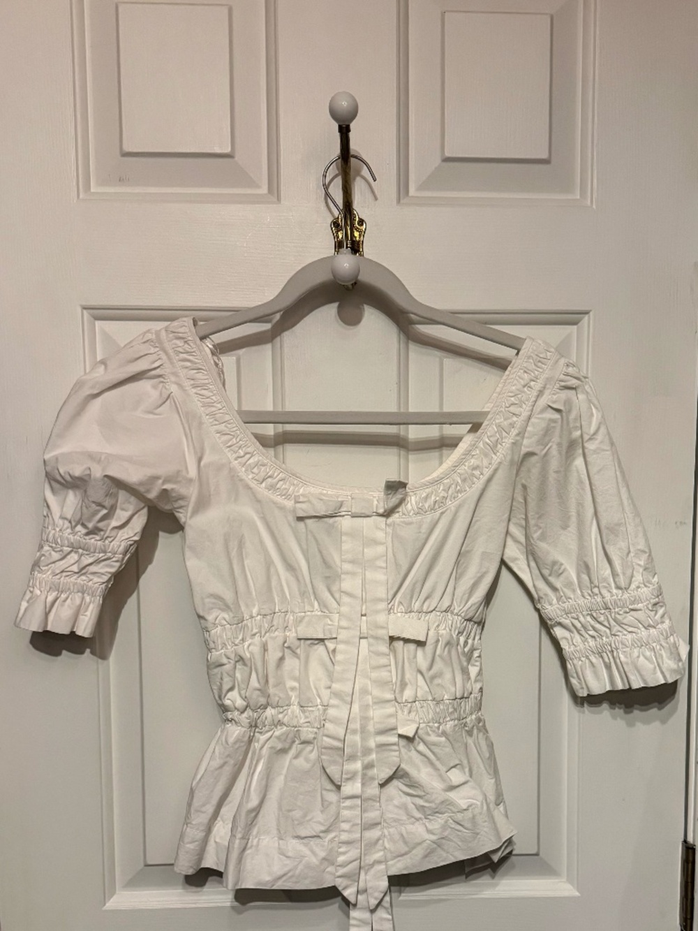 Damson Madder white blouse with bows, size XS